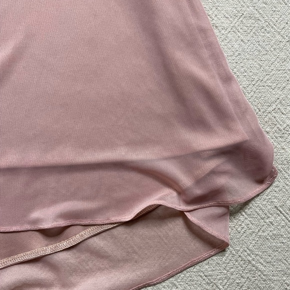 Azazie Dusty Rose One Shoulder Mesh Mermaid Maxi Gown Dress 8 - Picture 4 of 10